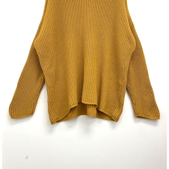 Jenni Kayne Organic Cotton Cabin V-Neck Relaxed Sweater Mustard REPAIRED - XL - Picture 9 of 16